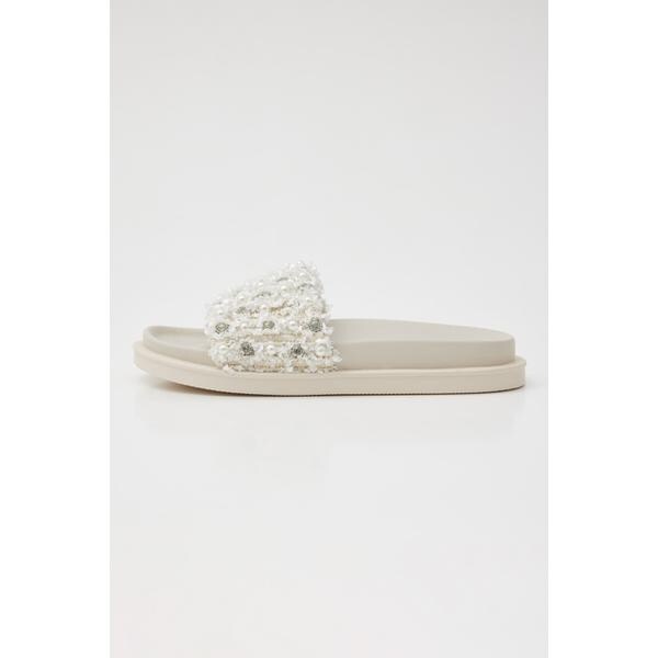 スタッカート（STACCATO）/ツイードMIXパールフラットサンダル