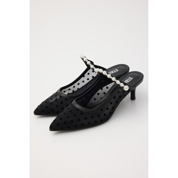 STACCATO スタッカート パール ラインストーン サンダル ミュール STACCATO スタッカート パール ラインストーン サンダル ミュール