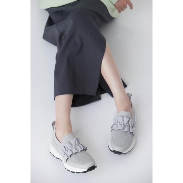 スタッカート（STACCATO）/ラッフルニットコンビスリッポン