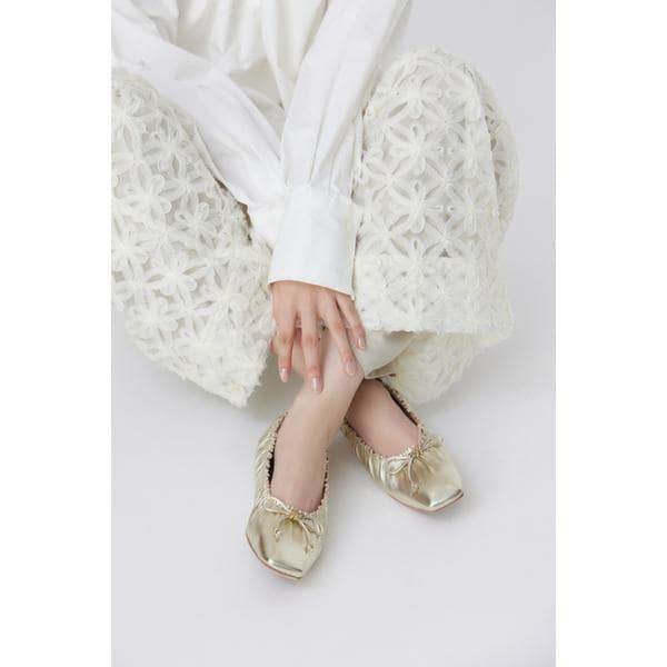 スタッカート（STACCATO）/スネークラップギャザーバレエシューズ