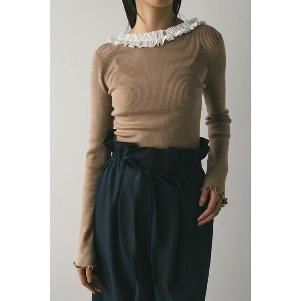 NEW】スタイルミキサー（STYLEMIXER）/バックオープンフリルニットトップ