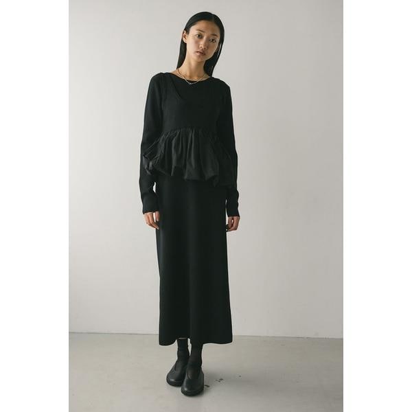 スタイルミキサー（STYLEMIXER）/2ピースバルーンペプラムニットワンピース