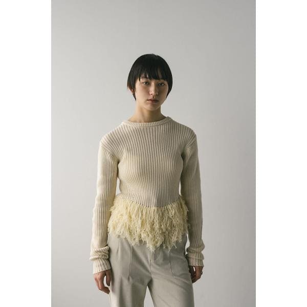 【NEW】スタイルミキサー（STYLEMIXER）/チュールフリンジペプラムニット