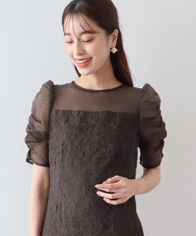 シースルー刺繍レースIラインパーティードレス　Mサイズ SALE】シースルー刺繍レースIラインパーティードレス – BLUE ONLINE