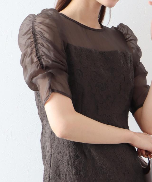 シースルー刺繍レースIラインパーティードレス　Mサイズ SALE】シースルー刺繍レースIラインパーティードレス – BLUE ONLINE