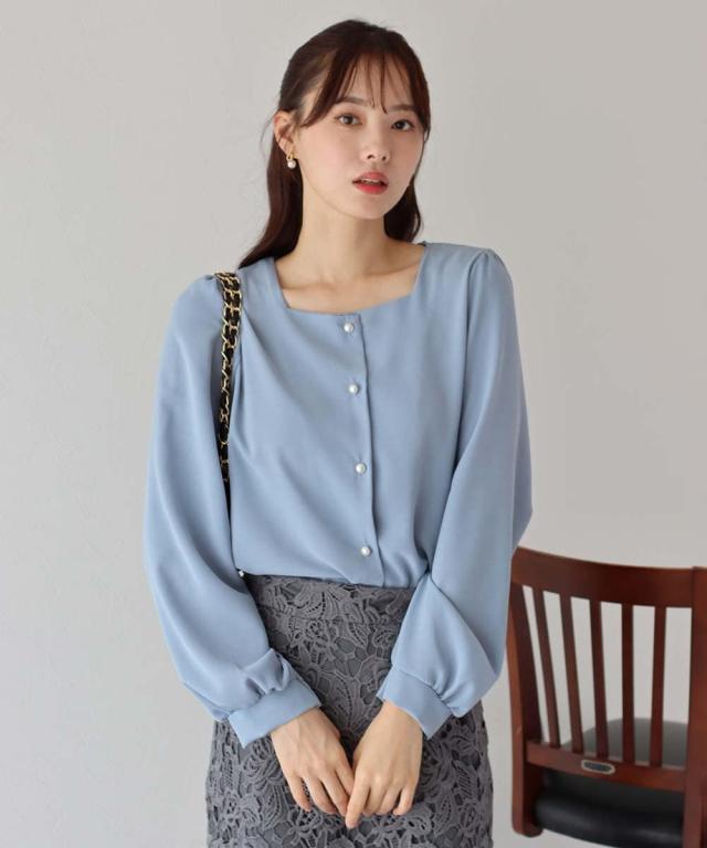 新品　opening ceremony トップス ブラウス 青 ブルー OPENING CEREMONY | フローラル柄シャツ＆ブラウス ブルー