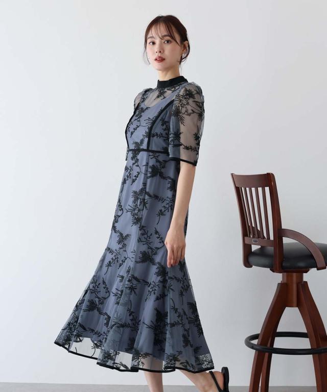 BLUEEAST オケージョンドレス BLUEEAST ブルーイースト バックリボンレースオケージョンドレス
