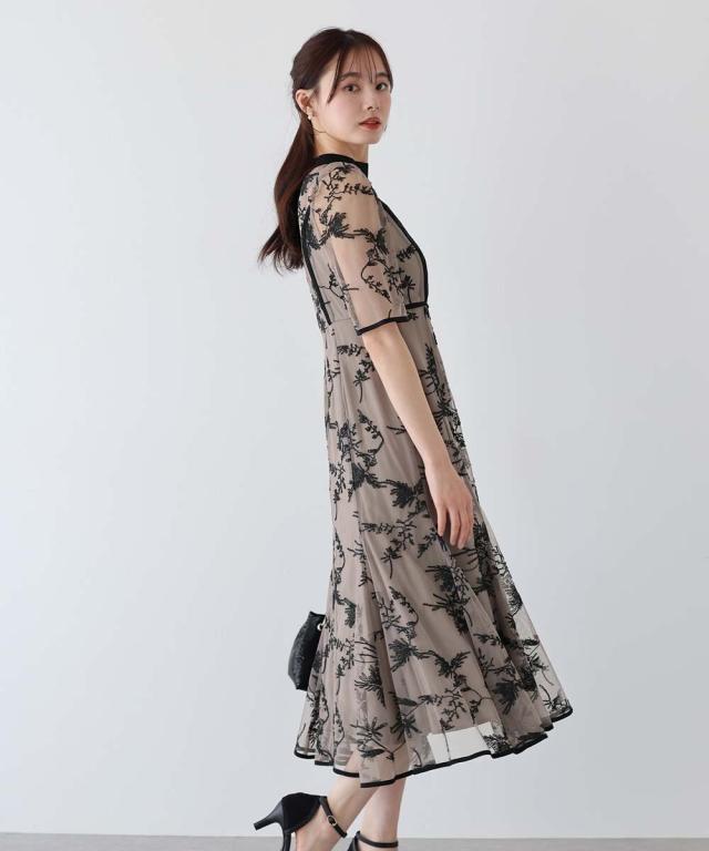 ブルーイースト（BLUEEAST）/バイカラー刺繍レースパーティードレス