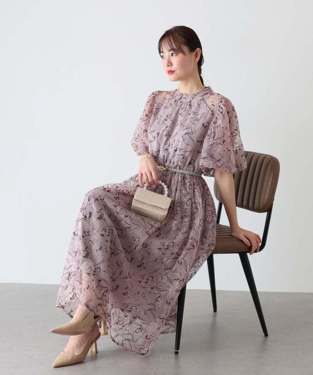 Blue East ドレス フェザーフラワーコクーンドレス | ブルーイースト