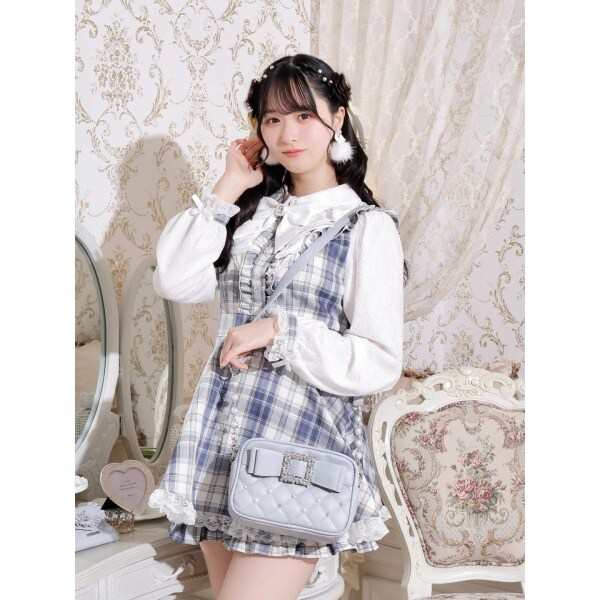 ノエミー NOEMIE お嬢さんビジューリボンショルダーバッグ （黒