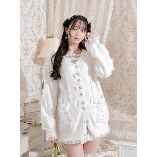 NOEMIE 完売色含む♡メニーリボンビジューシャギーカーデ2点セット NOEMIE 完売色含む♡メニーリボンビジューシャギーカーデ2点セット