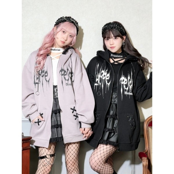 【NEW】ノエミー（NOEMIE）/うさ耳ハートピアスジップパーカー