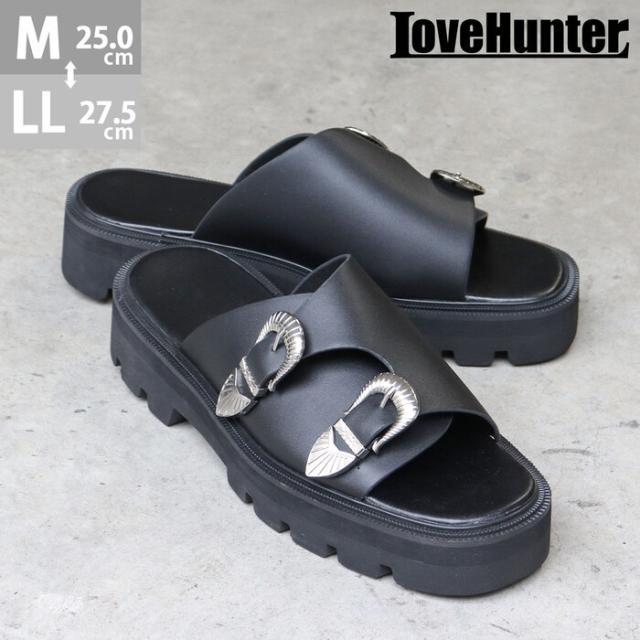ラブハンター（LOVE HUNTER）/ウエスタンバックルダブルモンクスライド厚底サンダルの通販は 5,841円