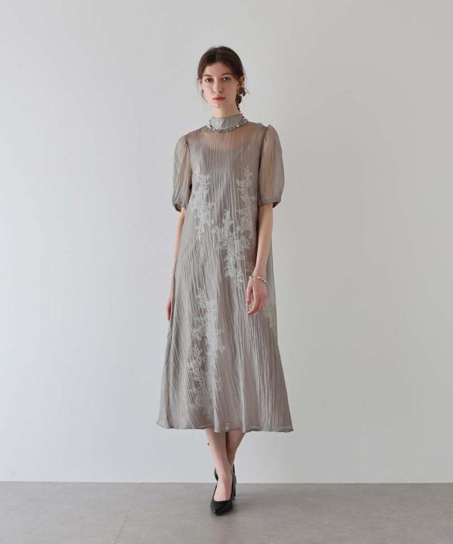 ジェーバイブルー（J by blue）/インナー付きバックリボンジャガードドレス 結婚式 パーティードレス 成人式 二次会 同窓会 お呼ばれ ジェーバイブルー（J by blue）/インナー付きバックリボンジャガード