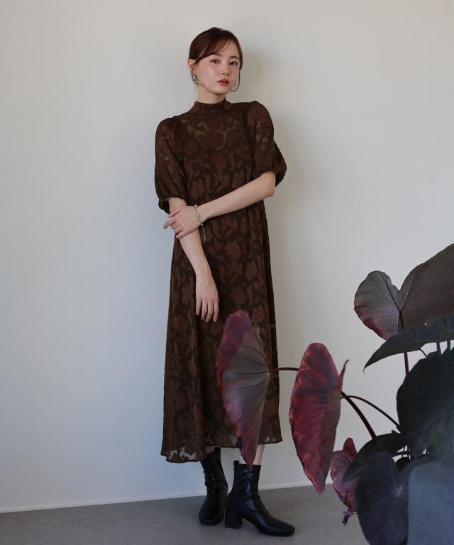 ジェーバイブルー（J by blue）/インナー付きバックリボンジャガードドレス 結婚式 パーティードレス 成人式 二次会 同窓会 お呼ばれ