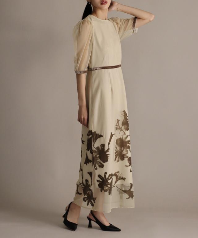 ジェーバイブルー（J by blue）/KYOTOフロッキーフラワータイトドレス