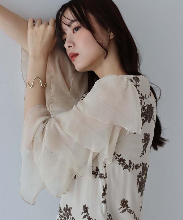 j by blue フロッキーティアードスリーブドレス J BY BLUE | KYOTOフロッキーティアードスリーブドレス - Buyee, an