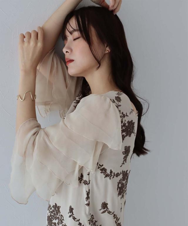 ジェーバイブルー（J by blue）/KYOTOフロッキーティアードスリーブ