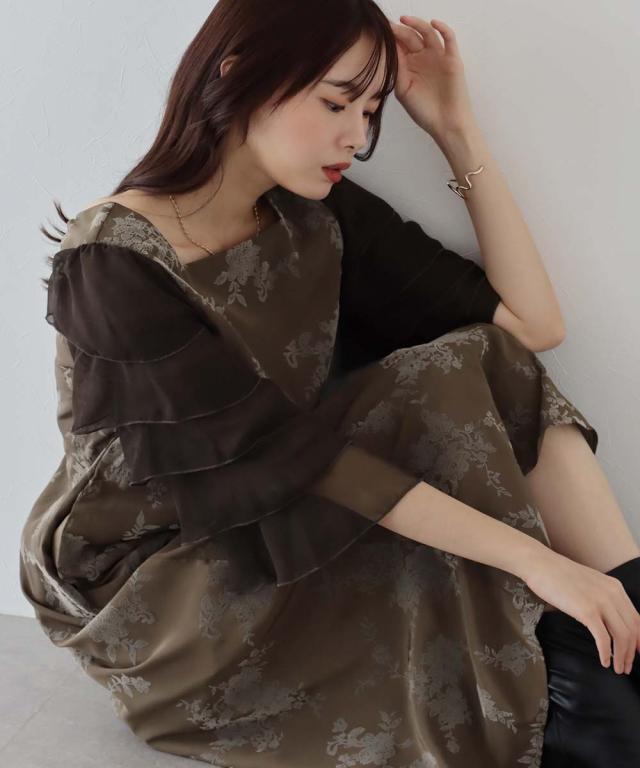 KYOTO フロッキーティアードスリーブドレス 　J by blue 楽天市場】【SALE／50%OFF】【送料無料】[J by blue] KYOTO