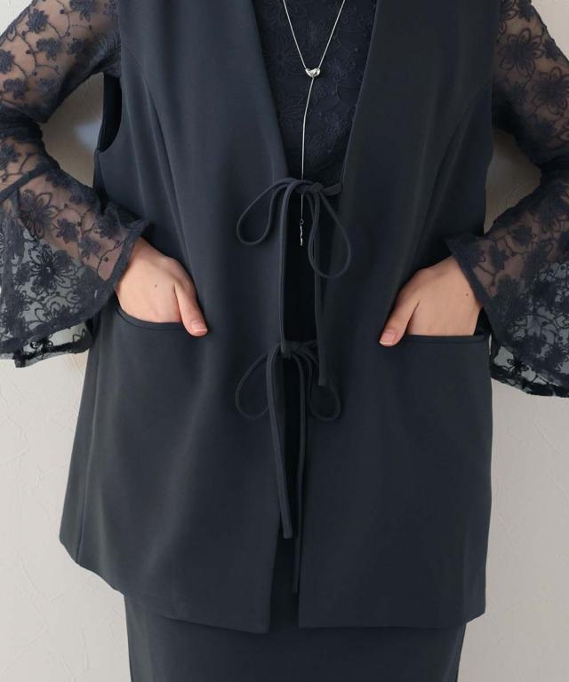 ジェーバイブルー（J by blue）/レースドッキングワンピース・ジレ