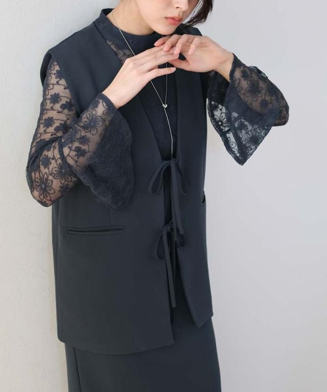 ジェーバイブルー（J by blue）/レースドッキングワンピース・ジレ