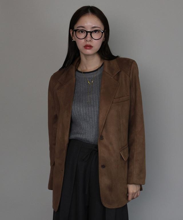 ジェーバイブルー（J by blue）/スウェードテーラードジャケット