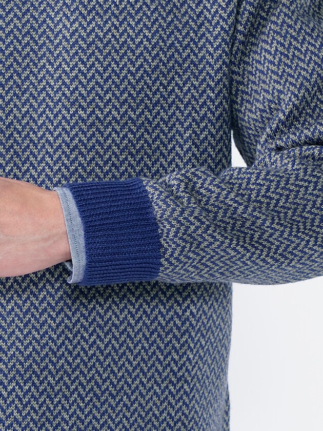 エレメント オブ シンプルライフ/ヘリンボーンクルーネックニット