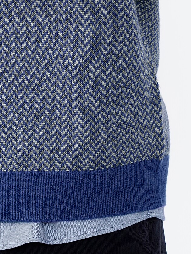 エレメント オブ シンプルライフ/ヘリンボーンクルーネックニット