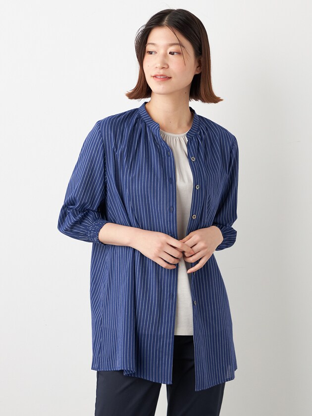 エレメント オブ シンプルライフ（element of SIMPLE LIFE）/インディゴ風ストライプブラウスの通販は