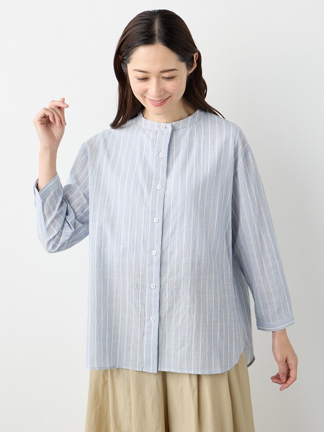 エレメント オブ シンプルライフ（element of SIMPLE LIFE）/シャーリングストライプブラウスの通販は