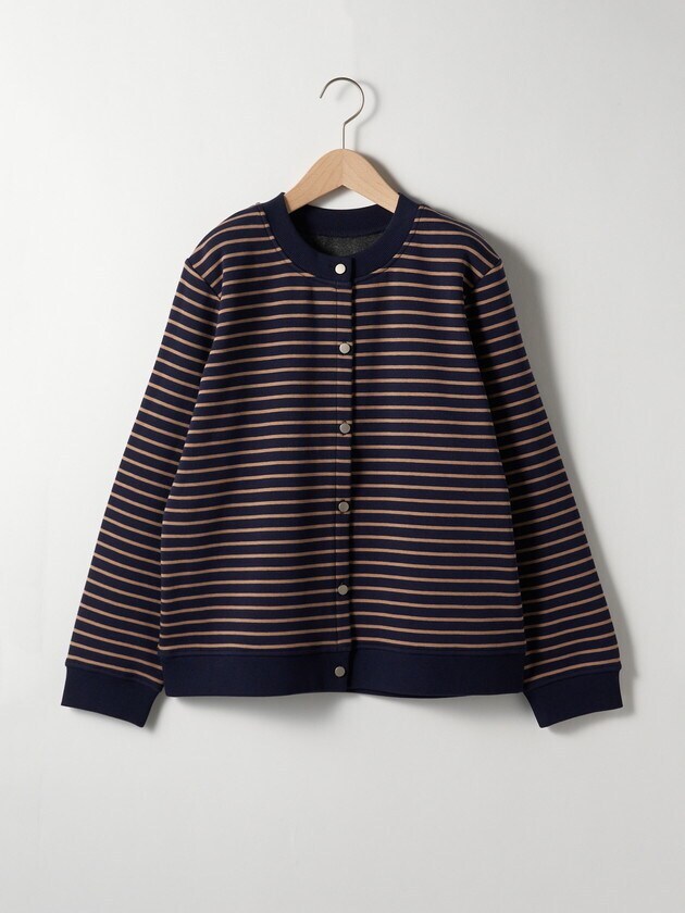 エレメント オブ シンプルライフ（element of SIMPLE LIFE）/ストレッチ起毛ボーダーカーディガン