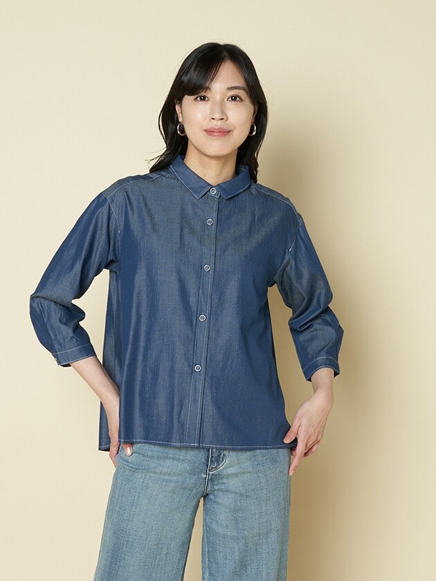 エレメント オブ シンプルライフ（element of SIMPLE LIFE）/デニムライクブラウス