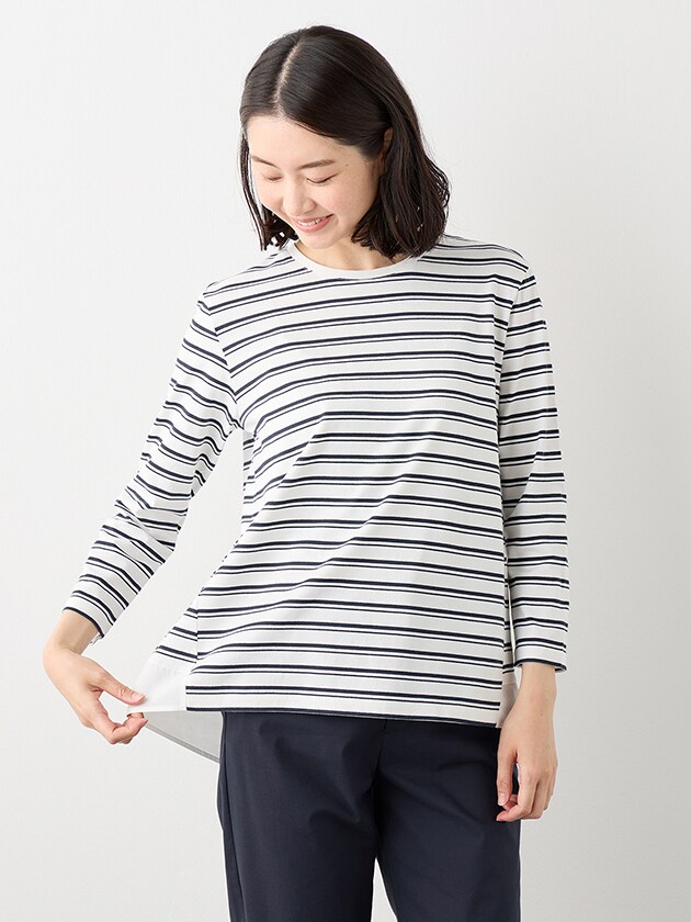 エレメント オブ シンプルライフ（element of SIMPLE LIFE）/ボーダードッキングプルオーバー 6,776円