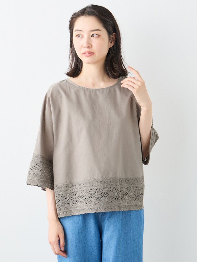 エレメント オブ シンプルライフ（element of SIMPLE LIFE）/コットンローンレースブラウス 7,524円