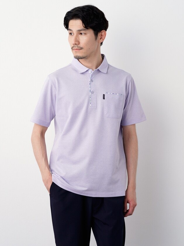 サルーンエクスプレス紳士鹿の子ハーフジップポロシャツ3色組