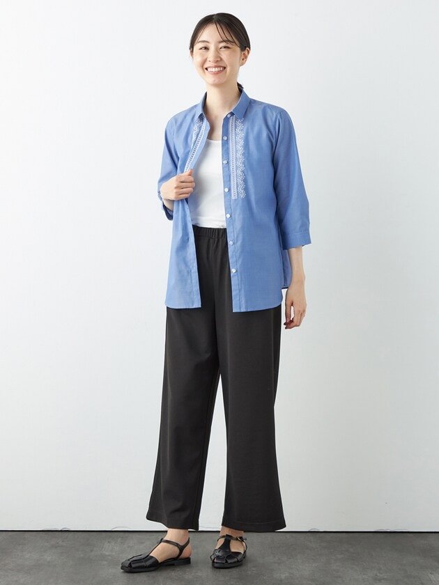 エレメント オブ シンプルライフ（element of SIMPLE LIFE）/シャンブレーエンブブラウス エレメント オブ シンプルライフ（element of SIMPLE LIFE