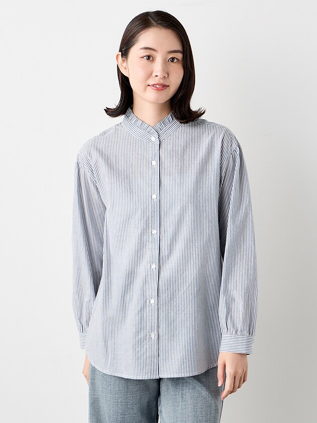 エレメント オブ シンプルライフ（element of SIMPLE LIFE）/フリルストライプブラウス