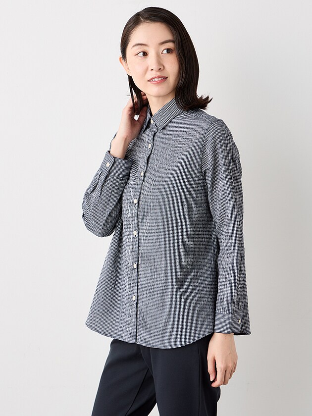 エレメント オブ シンプルライフ（element of SIMPLE LIFE）/オータムギンガムブラウス