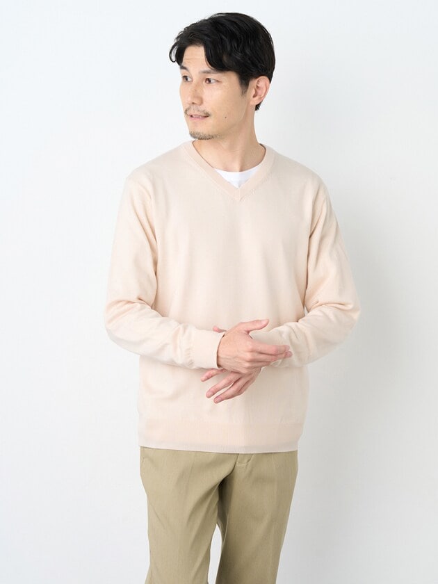 エレメント オブ シンプルライフ（element of SIMPLE LIFE）/Ｖネックウォッシャブルニット