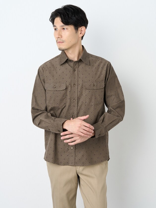 エレメント オブ シンプルライフ（element of SIMPLE LIFE）/コーデュロイプリント長袖シャツ