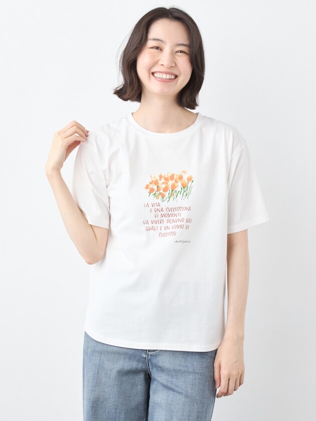 エレメント オブ シンプルライフ（element of SIMPLE LIFE）/【2点セット】フラワープリントＴシャツ＆エコバッグ