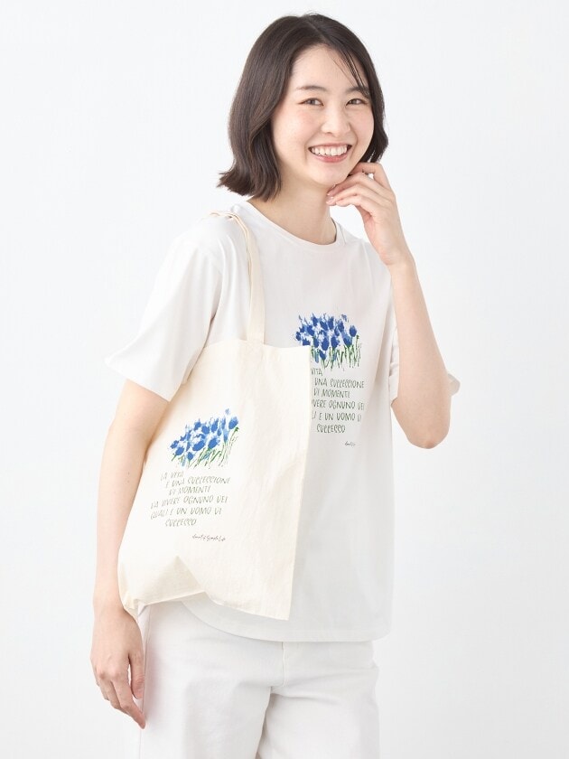 エレメント オブ シンプルライフ（element of SIMPLE LIFE）/【2点セット】フラワープリントＴシャツ＆エコバッグ_1