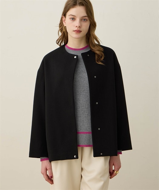 ルスークホリデー（LE SOUK HOLIDAY）/ノーカラーショートコート