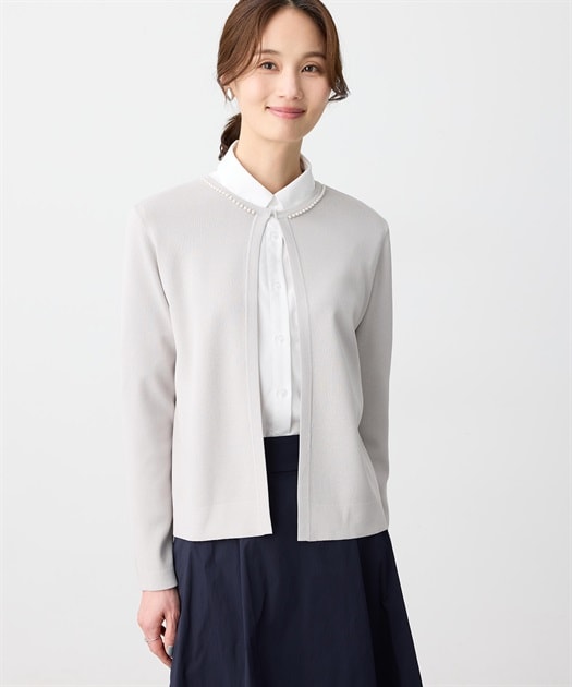 【NEW】エーシーデザインバイアルファキュービック（A/C DESIGN BY ALPHA CUBIC）/パールボタンニットカーディガン【毛玉になりにくい…