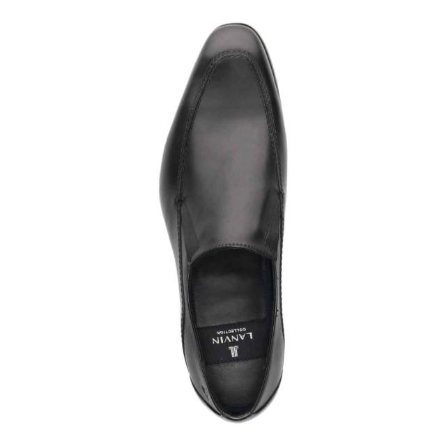 【美品】ランバンコレクション/Uチップスリッポン ビジネスシューズ/レザー/黒 ランバンコレクション LANVIN COLLECTION ユーチップ スリッポン