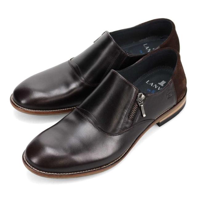 ランバン オン ブルー（LANVIN en Bleu）/LANVIN en Bleu  サイドメタルジッパー プレーントウスリッポンシューズ