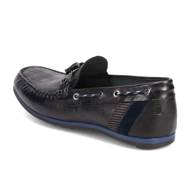 ランバン オン ブルー（LANVIN en Bleu）/LANVIN en Bleu ブロックチェックエンボスレザードライビングシューズ_3