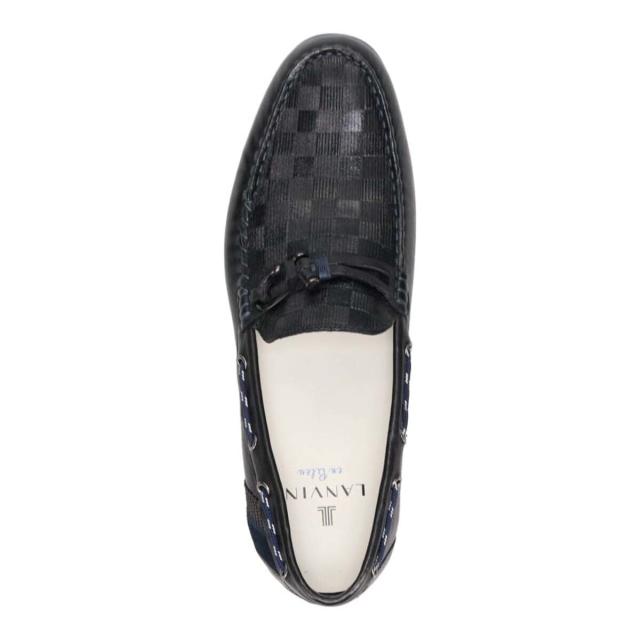ランバン オン ブルー（LANVIN en Bleu）/LANVIN en Bleu ブロックチェックエンボスレザードライビングシューズ_6