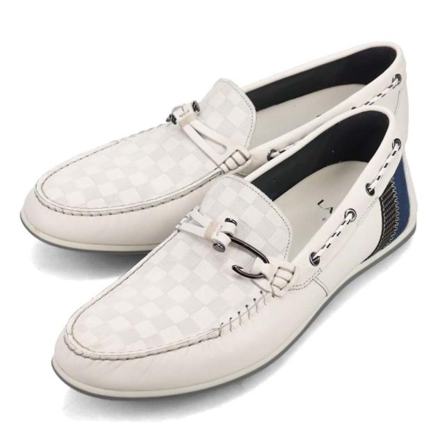 ランバン オン ブルー（LANVIN en Bleu）/LANVIN en Bleu ブロックチェックエンボスレザードライビングシューズ_1