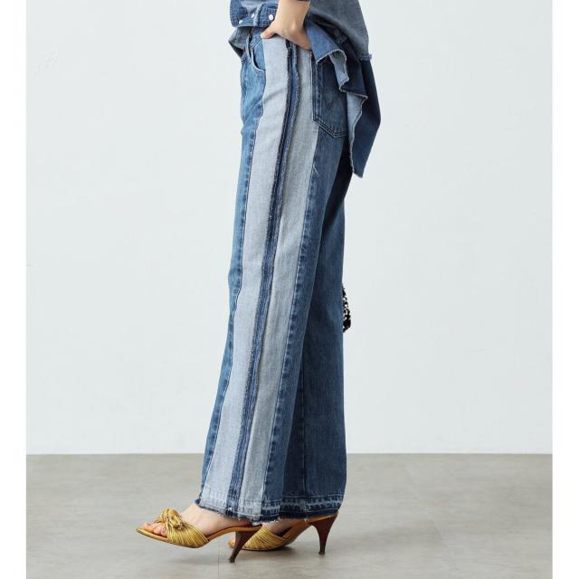 70s80sUSA製 Wranglerラングラー13MWZ リメイクデニムパンツ ラングラー（Wrangler）/13MWZ 【リメイク】ストレートデニム